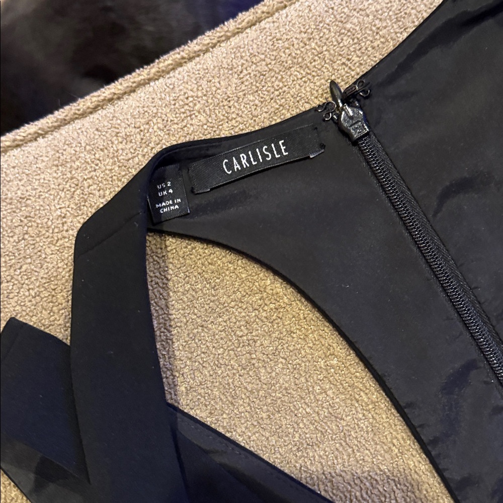 Carlisle Size 2 Solid Black Lined Sleeveless Dres… - image 3